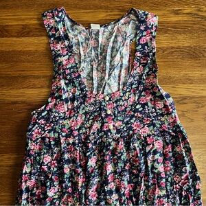 SOLD vintage 90s long rayon dress jumper M floral Cottagecore dainty